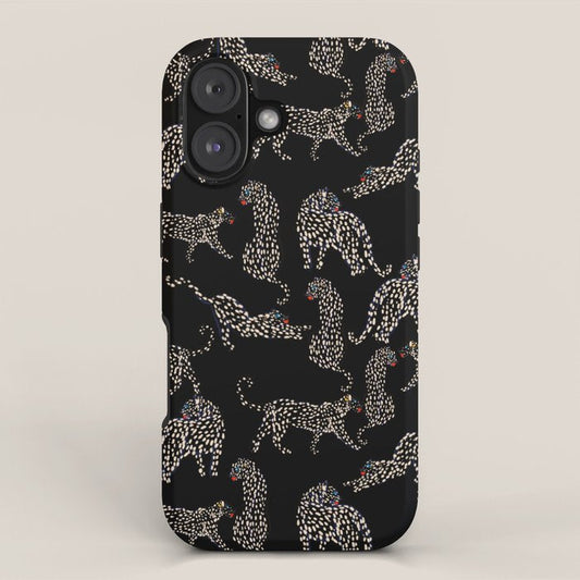 Boho modern black cheetah iPhone Case Gallery Image 1