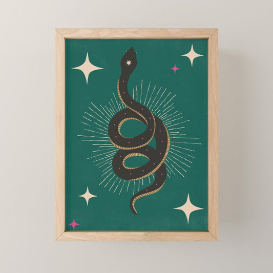 Slither - Green Mini Art Print Gallery Image 1