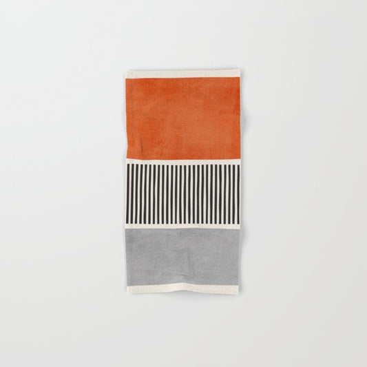 Orange Gray Black Modern Minimalism Artwork Bath Towel Gallery Image 1