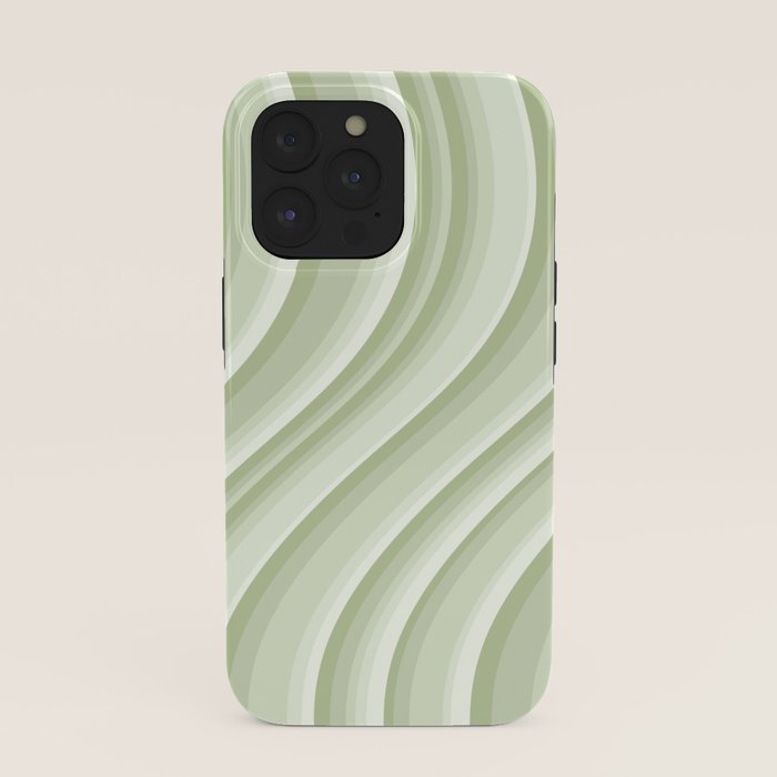 Wavy Stripes XXI - Pastel Natural Green iPhone Case Gallery Image 39