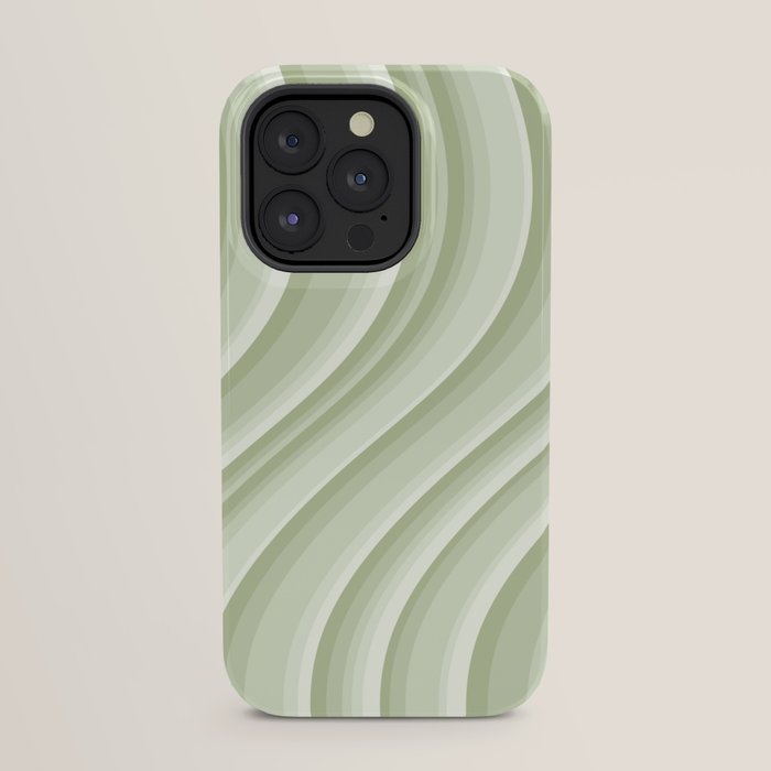 Wavy Stripes XXI - Pastel Natural Green iPhone Case Gallery Image 23