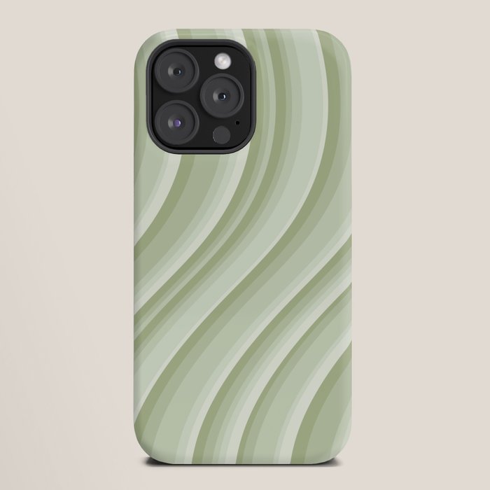 Wavy Stripes XXI - Pastel Natural Green iPhone Case Gallery Image 20