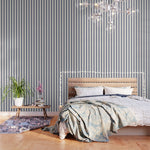 Blue And Cream Striped Wallpaper Gallery Image 1