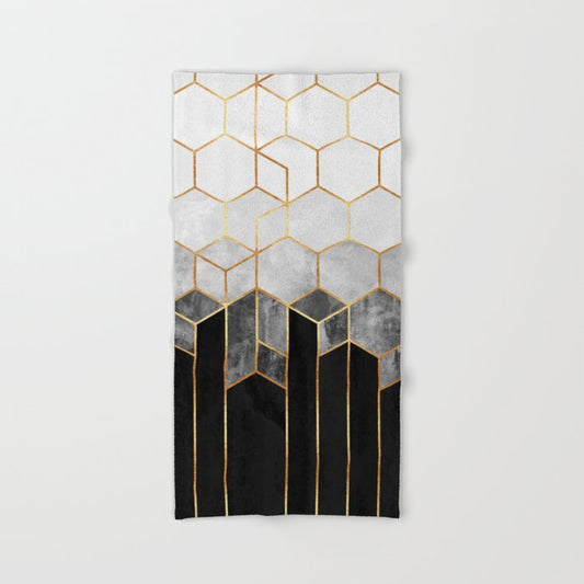 Charcoal Hexagons Hand & Bath Towel Gallery Image 2