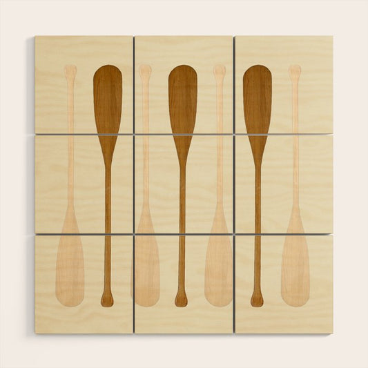 Canoe Paddle Stripes Neutral Wood Wall Art Gallery Image 2