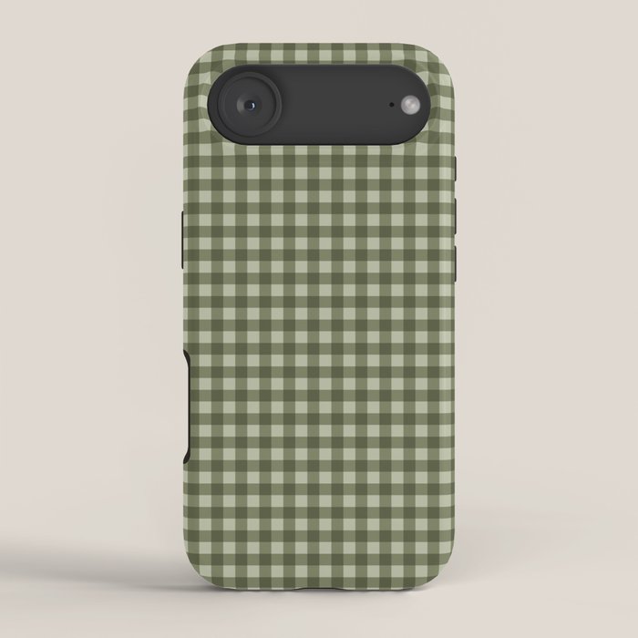 Gingham Plaid Pattern - Natural Green iPhone Case Gallery Image 2