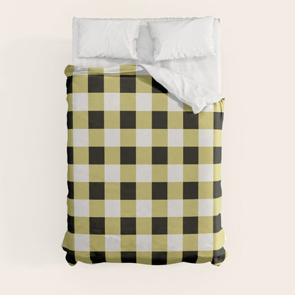 Gingham Large Yellow Black White Duvet Cover Gallery Image 8