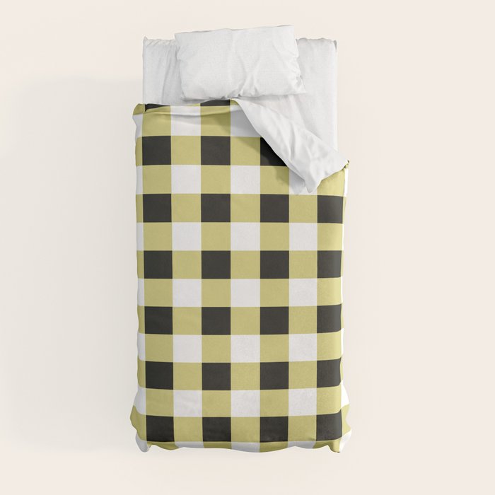 Gingham Large Yellow Black White Duvet Cover Gallery Image 9