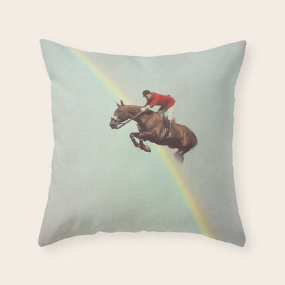 Horse over rainbow Throw Pillow Gallery Image 4