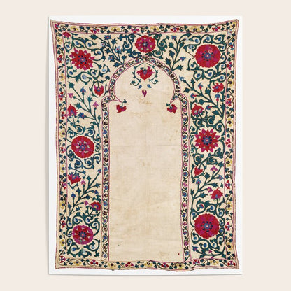 Shakhrisyabz Suzani Joynamoz Uzbekistan Floral Embroidery Print Poster Gallery Image 4