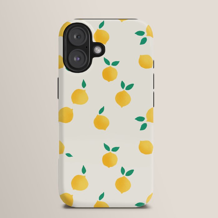Sunny Mediterranean Lemon Pattern Summer Coastal Vibes iPhone Case Gallery Image 13