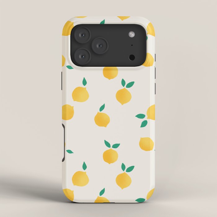 Sunny Mediterranean Lemon Pattern Summer Coastal Vibes iPhone Case Gallery Image 4