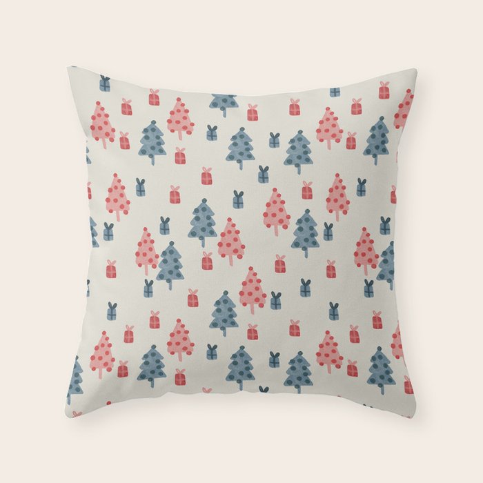 Christmas Trees & Gifts Throw Pillow Gallery Image 4