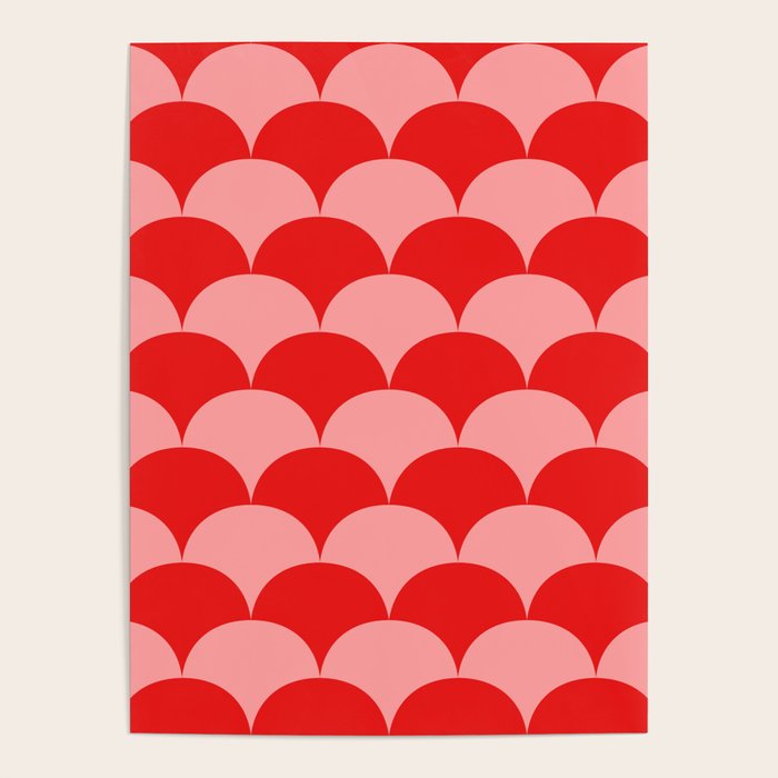 Deco Pattern pink and red Poster Gallery Image 4