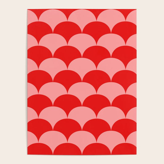 Deco Pattern pink and red Poster Gallery Image 2