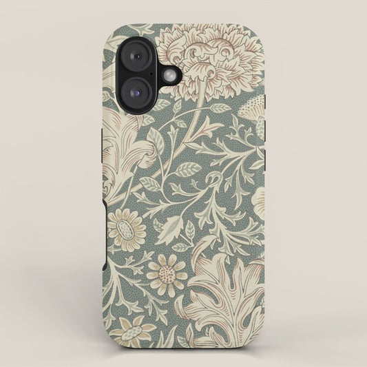 William Morris Vintage Double Bough Orkney Sage iPhone Case Gallery Image 1