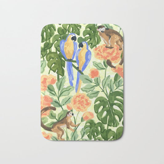 Monkeys and Parrots Bath Mat Gallery Image 1