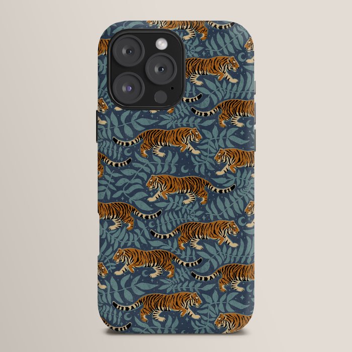 Tigers - dusky blue iPhone Case Gallery Image 16