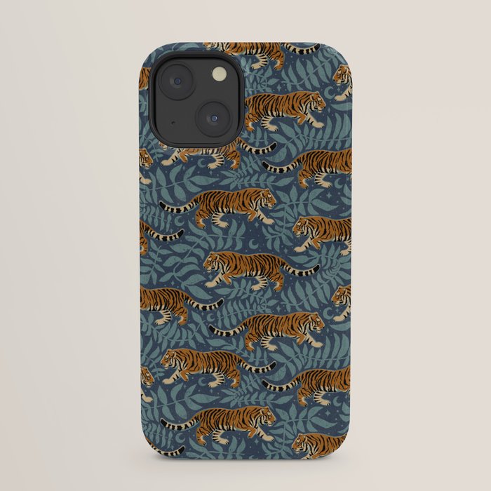 Tigers - dusky blue iPhone Case Gallery Image 29