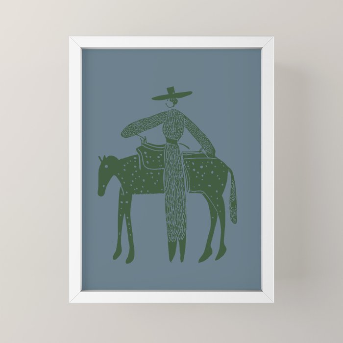 Solo Steady Seamoss â Cowgirl Art with Earthy Tones Mini Art Print Gallery Image 4