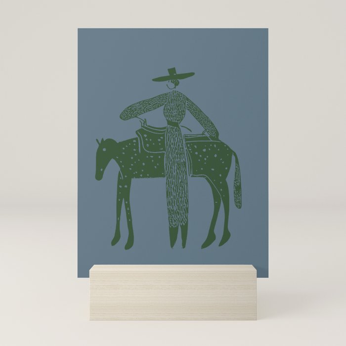 Solo Steady Seamoss â Cowgirl Art with Earthy Tones Mini Art Print Gallery Image 5