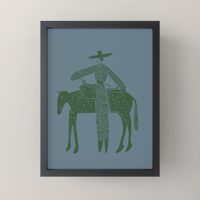 Solo Steady Seamoss â Cowgirl Art with Earthy Tones Mini Art Print Gallery Image 3