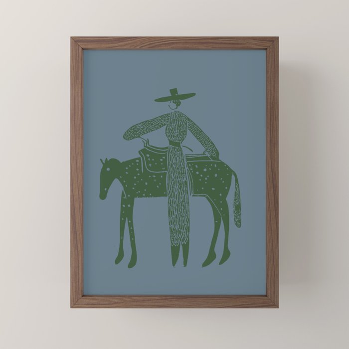 Solo Steady Seamoss â Cowgirl Art with Earthy Tones Mini Art Print Gallery Image 2