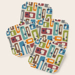 Retro Mid Century Modern Abstract Pattern 224 Atomic Googie Coaster Gallery Image 1