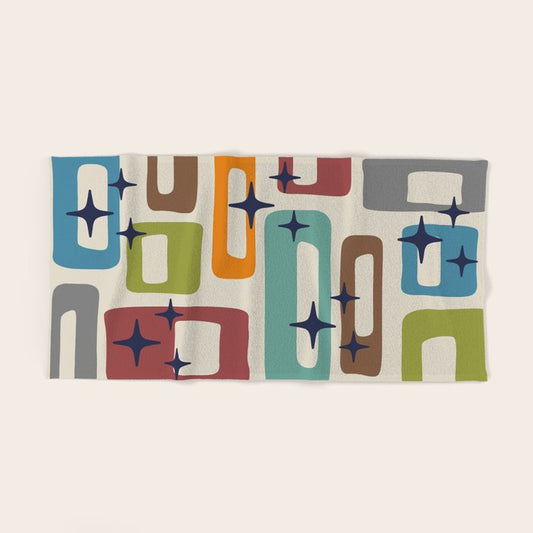 Retro Mid Century Modern Abstract Pattern 224 Atomic Googie Towels Gallery Image 2