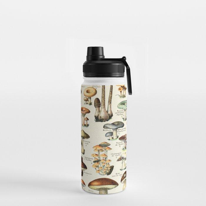 Vintage Mushroom & Fungi Chart by Adolphe Millot Water Bottle Gallery Image 2
