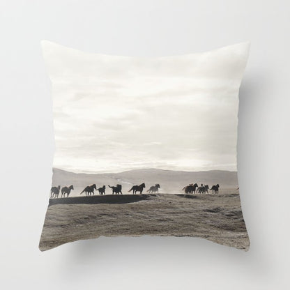 Horses on the Dunes Throw Pillow Gallery Image 1