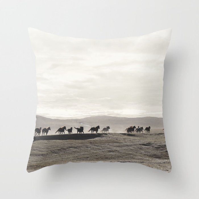 Horses on the Dunes Throw Pillow Gallery Image 3