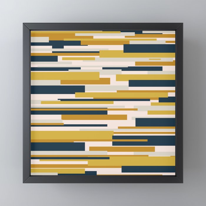 Wright Mid-Century Modern Abstract in Mustard Yellow, Navy Blue, Pale Blush Mini Art Print Gallery Image 3
