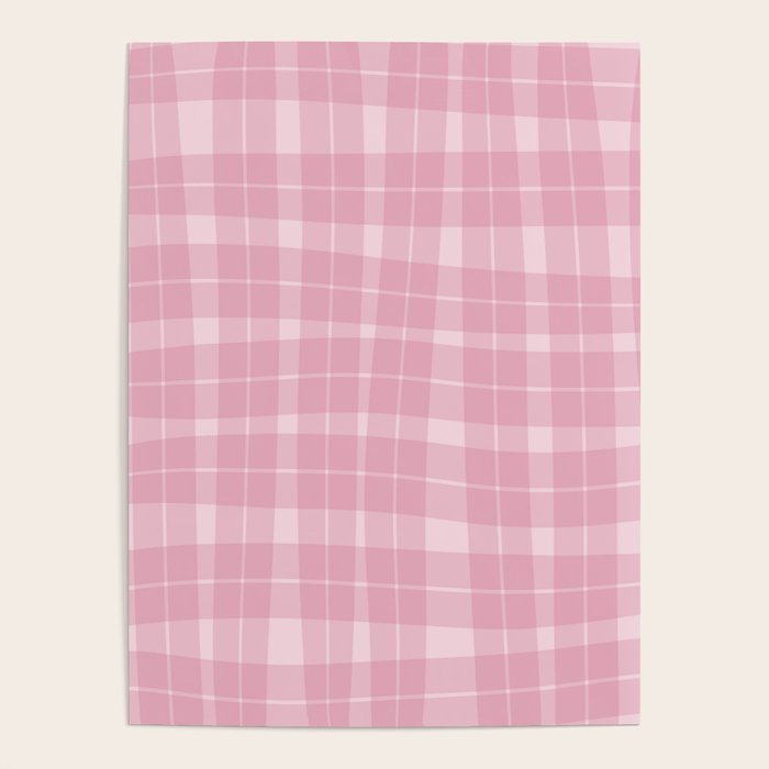 Wavy Plaid Pink Poster Gallery Image 1