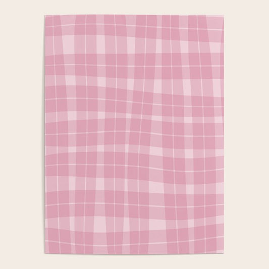 Wavy Plaid Pink Poster Gallery Image 1