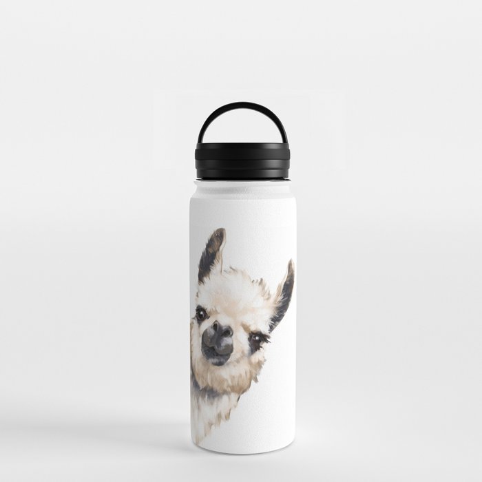 Sneaky Llama White Water Bottle Gallery Image 3