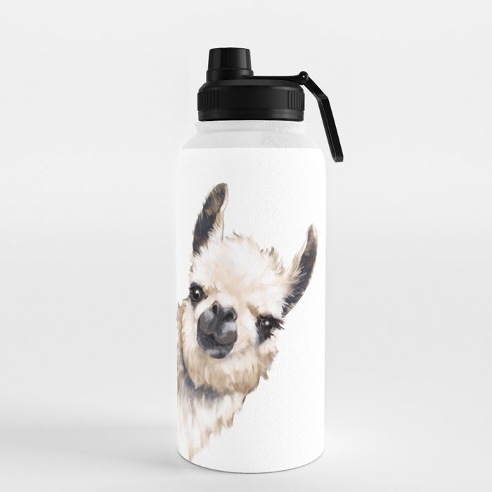 Sneaky Llama White Water Bottle Gallery Image 5