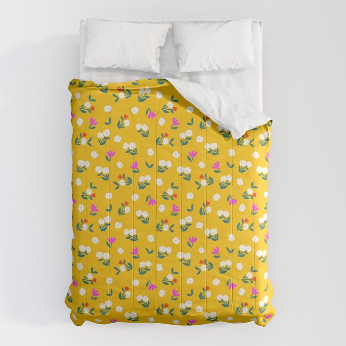 Dainty Blooms Pattern - Yellow Comforter Gallery Image 6