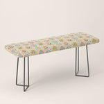 Colorful retro flower art frame art pattern Bench Gallery Image 1