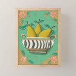 Striped Bowl with Pears Mini Art Print Gallery Image 1