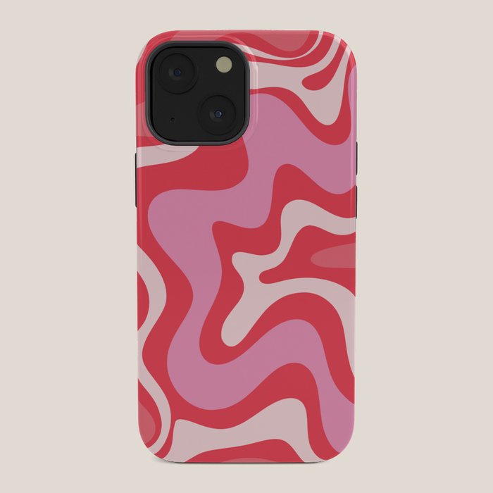Retro Liquid Swirl Abstract Pattern Cherry Red Pink iPhone Case Gallery Image 34