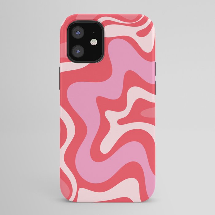 Retro Liquid Swirl Abstract Pattern Cherry Red Pink iPhone Case Gallery Image 42