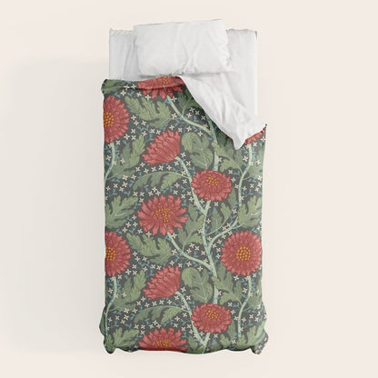 Arts and crafts red chrysanthemum pattern Duvet Cover Gallery Image 10