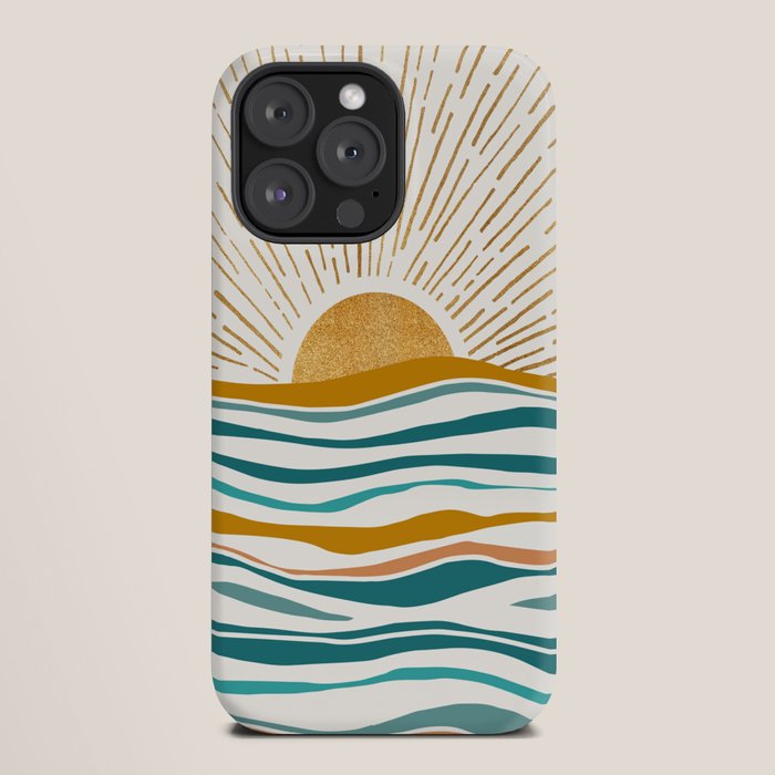 The Sun and The Sea - Gold and Teal iPhone Case Gallery Image 20