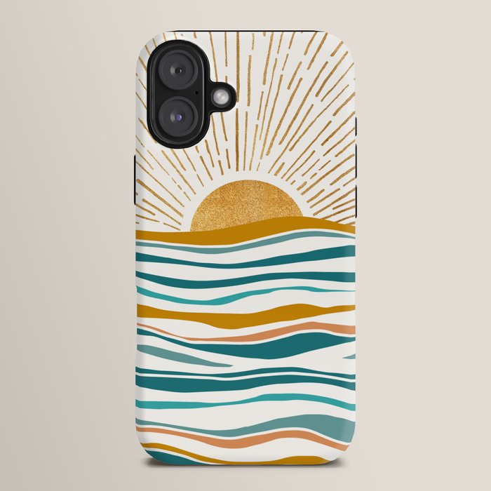 The Sun and The Sea - Gold and Teal iPhone Case Gallery Image 14
