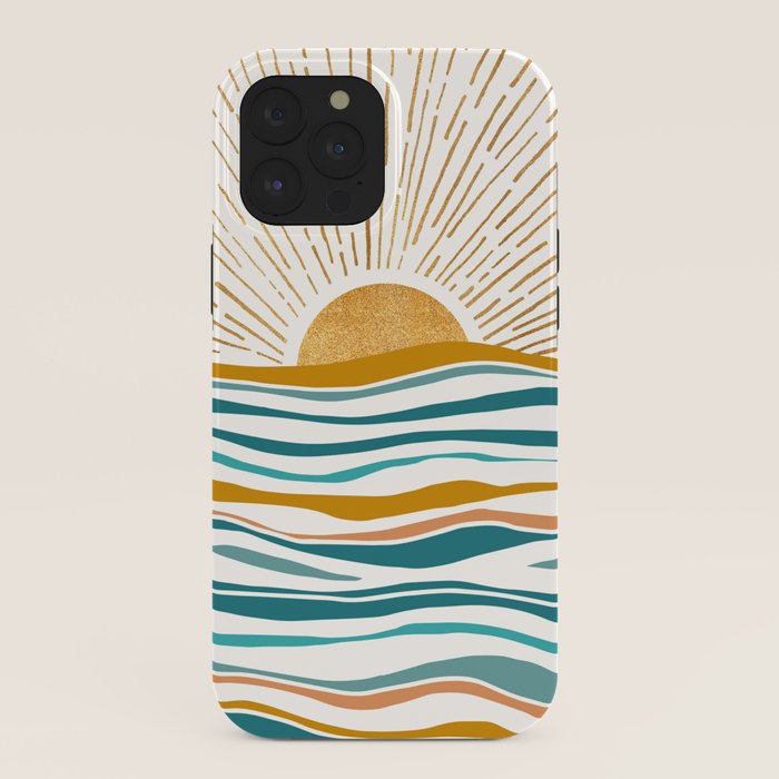 The Sun and The Sea - Gold and Teal iPhone Case Gallery Image 40
