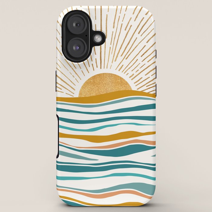 The Sun and The Sea - Gold and Teal iPhone Case Gallery Image 5