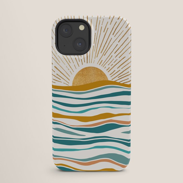 The Sun and The Sea - Gold and Teal iPhone Case Gallery Image 25