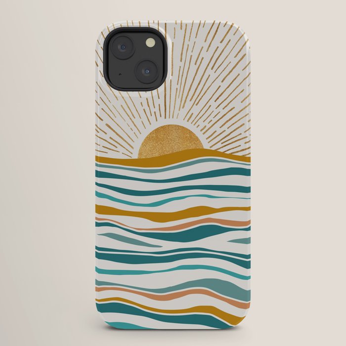 The Sun and The Sea - Gold and Teal iPhone Case Gallery Image 26