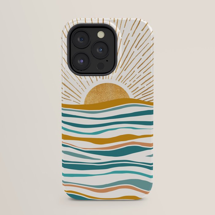 The Sun and The Sea - Gold and Teal iPhone Case Gallery Image 31